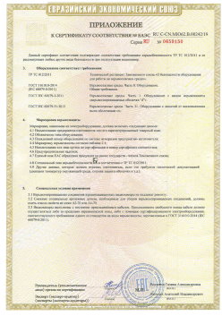 12.03.2015 Михайловка - ЗАО СиБиСи(Япония) г.Москва. Приложение к сертификату Видеокамеры для систем охранного видеонаблюдения т.м.GANZ. ТР ТС 020/2011