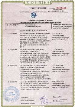 24.03.2019 Михайловка - ЗАО Хиквижн. Приложение к сертификату Взрывазащитные видиокамеры. ТР ТС 020/2011